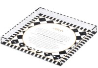 Lucite Havdalah Plate Onyx Design Black Ashkenaz 10"