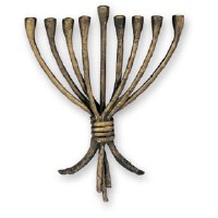 Candle Menorah Art Deco Golden Small