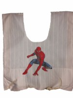 Cotton Tzitzis with Silk Screened Red Super Hero Design Size 2