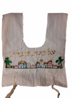 Cotton Tzitzis with Hand Painted Yerushalayim Design Size 2