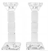 Crystal Candlesticks Square Design 7.8"