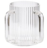 Lucite Wash Cup Corrugated Design Clear 5"