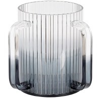 Lucite Wash Cup Corrugated Design Black 5"