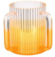 Lucite Wash Cup Corrugated Design Orange 5"
