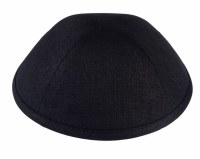 iKippah Black Linen Size 18cm