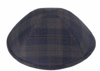 iKippah Maroon Striped Box Plaid Size 2