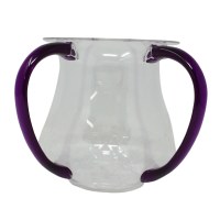 Plastic Wash Cup Karshi Clear Purple Handles