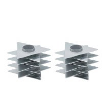Yair Emanuel Metal Candlesticks 2 Piece Set Magen David Design Silver 3" x 2"