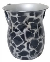 Stainless Steel Wash Cup Navy and Silver Pebbled Design
