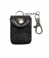 Tehillim Key Chain in Leather Case Black