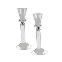 Candlesticks Crystal Crushed Glass