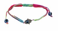 Shamballa Bracelet with Hamsa and Evil Eye Rainbow
