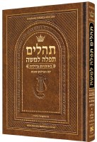 Artscroll Tehillim Hebrew with English Introductions Large Type Full Size Light Brown [Hardcover]