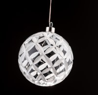 Large Glass Ball Ornament with LED Lights Sukkah Decoration