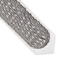 Atara Gefluchtene Silver Colored Thick Round Lines 5.5" Design