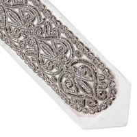 Atara Gefluchtene Silver Colored Thick Heart and Swirls  5.5" Design