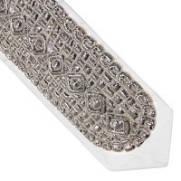 Atara Gefluchtene Silver Colored Thick Small Circles and Squares 5.5" Design