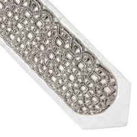 Atara Gefluchtene Silver Colored Thick Circles and Lines 5.5" Design