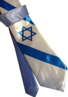 Necktie Designed with Israeli Flag and Star of David