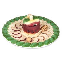 Apples Honey Plate with Covered Bowl and Dipper