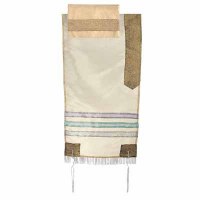 Yair Emanuel Organza Tallit - White and Gold