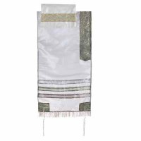 Yair Emanuel Organza Tallit - White and Grey
