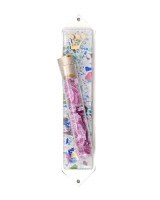 Mezuzah Case Fused Glass Designed with Fiesta Wedding Glass Tube 10cm