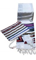 Tallis Bnei Or Size 18 Multi Color Stripes Joseph's Coat with Matching Bag 18" x 72"