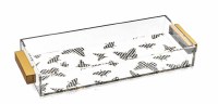 Lucite Bread Towel Tray Onyx Butterfly Design 14"