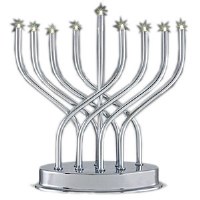 Electric Menorah Cordless LED Silvertone