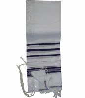 Tallis Prayer Shawl Acrylic Size 18 Purple and Silver Stripes 18" x 72"
