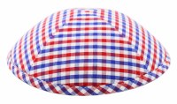 Cool Kippah Blue and Red Gingham Suit Material 4 Part 21cm