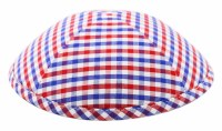 Cool Kippah Blue and Red Gingham Suit Material 4 Part #3