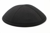 Cool Kippah Black Cotton Twill 4 Part 17cm