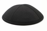 Cool Kippah Black Cotton Twill 4 Part Size 4
