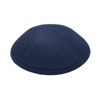 Cool Kippah Navy Blue Cotton Twill 4 Part 17cm