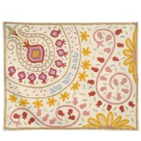 Yair Emanuel Judaica Bright Pomegranates Hand-Embroidered Challah Cover