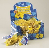 Chanukah Gelt Milk Chocolate Coins 48 Bags in Display Box
