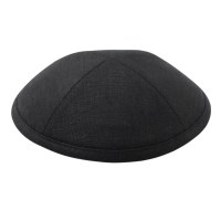Cool Kippah Black Linen 4 Part Size 17cm