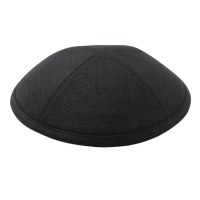 Cool Kippah Black Linen 4 Part Size 3
