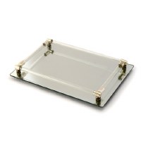 Mirror Tray with Glass Sticks Raised Border