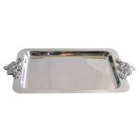 Serving Tray Silver Plated with Grape Designed Handles