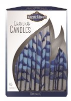 Chanukah Candles Blue White and Silver Executive Collection 45 Count 6"