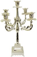 Silver Plated Candelabra 5 Branch CS16975B 20"