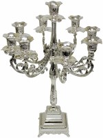 Silver Plated Candelabra 9 Branch 19"