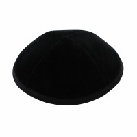 Cool Kippah Black Velvet 4 Part with Rim Size 3