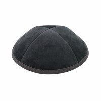 Cool Kippah Dark Grey Velvet 4 Part Size 17cm
