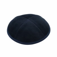 Cool Kippah Navy Velvet 4 Part Size 3