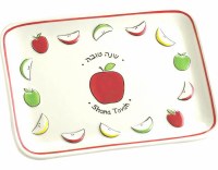 Apple Plate Ceramic Shana Tova Cut Up Apple Design