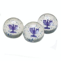 Chanukah Glitter Bouncing Ball with Menorah Inside